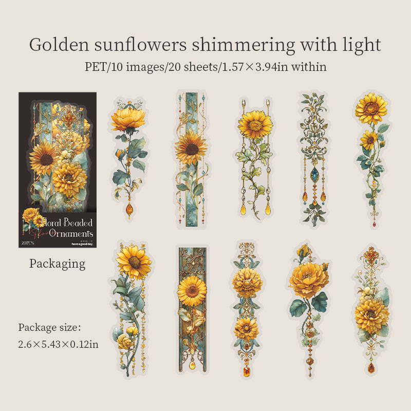 260102 Flowers PET sticker -20Pcs each pack