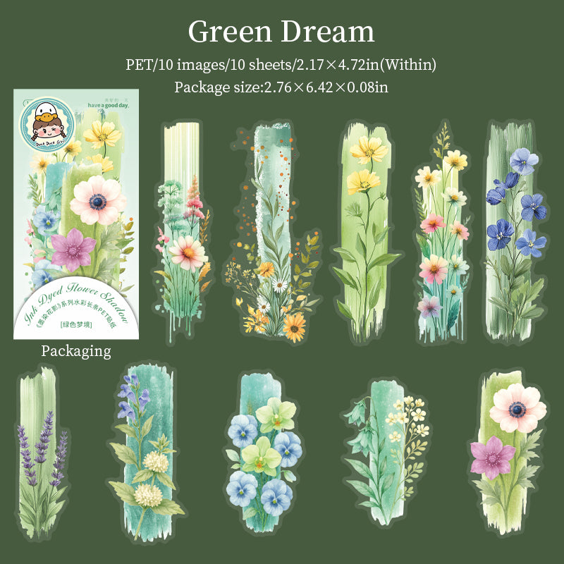Watercolor flowers PET sticker -30Pcs each pack