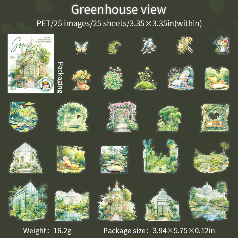 0305 Green garden Series Stickers -25Pcs each pack