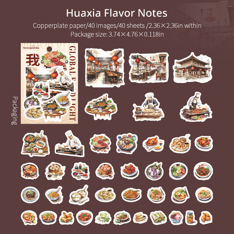 World cuisine sticker -40Pcs each pack