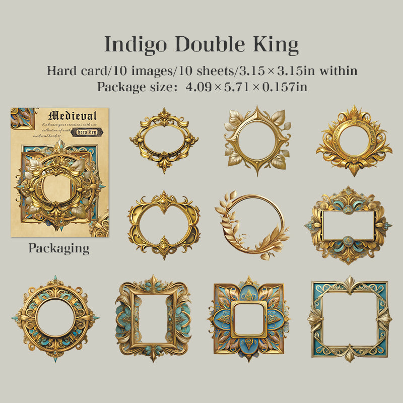 Vintage border cardstock sticker -10Pcs each pack