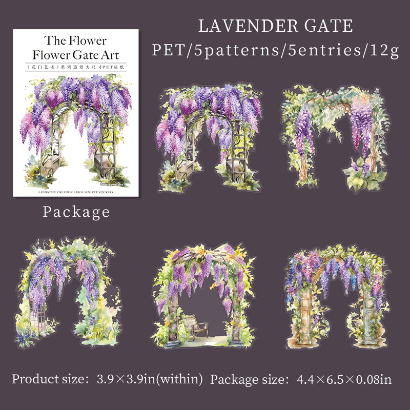 0307 Flower Gate Art Series Stickers -5Pcs each pack