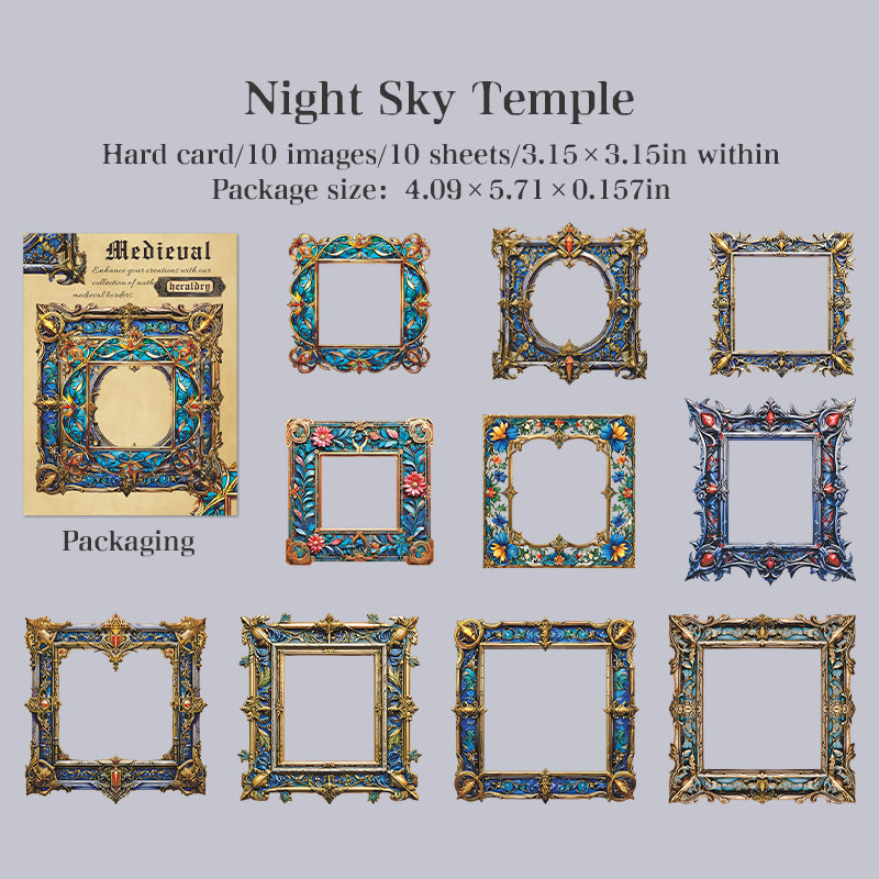 Vintage border cardstock sticker -10Pcs each pack