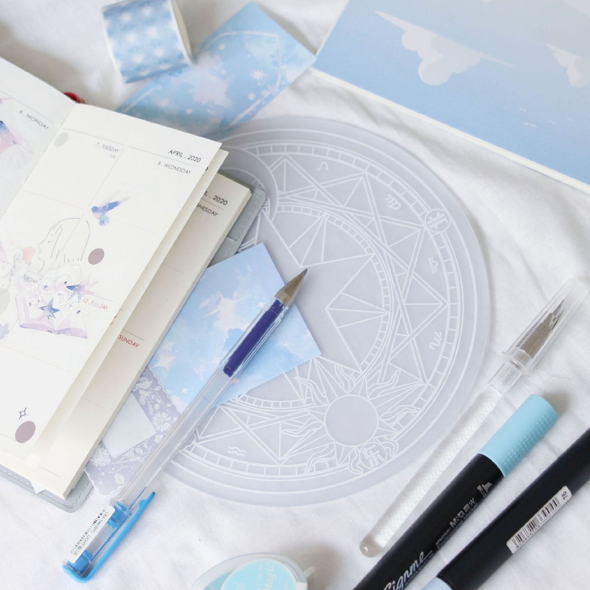 Mat with stationery