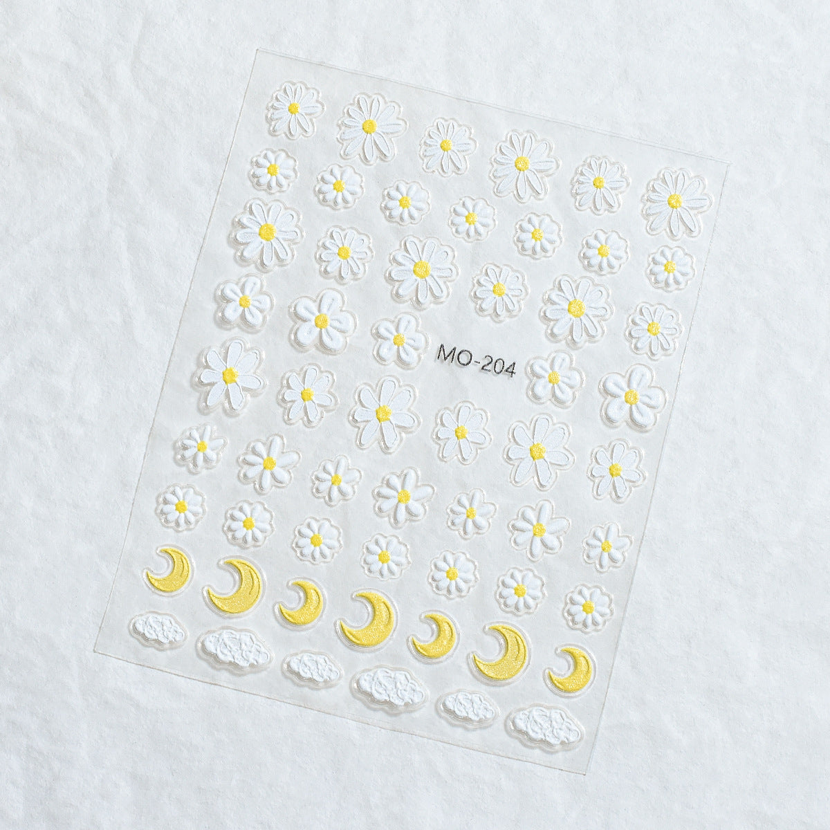 M76- Chrysanthemum and moon Embossed Mini sticker 1 Pcs