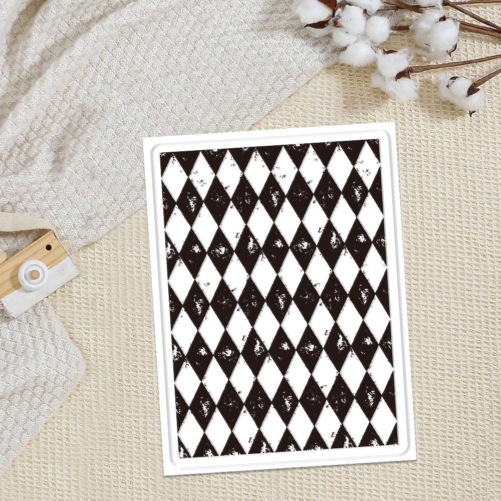 Alice style Harlequin pattern background stamp (7 x 9 cm)