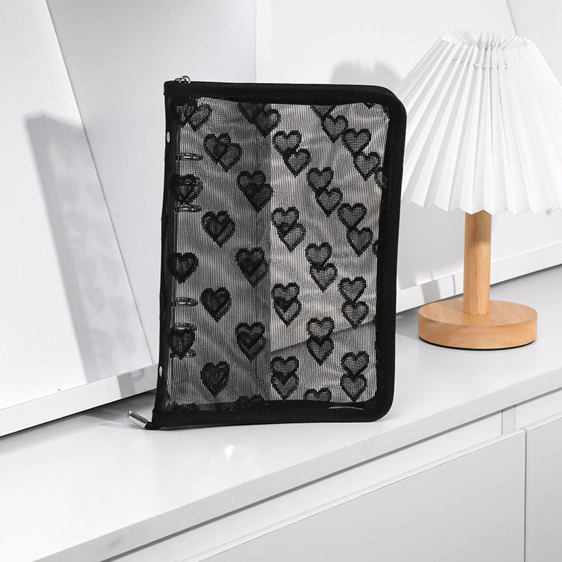 A5 Black lace binder with insert paper