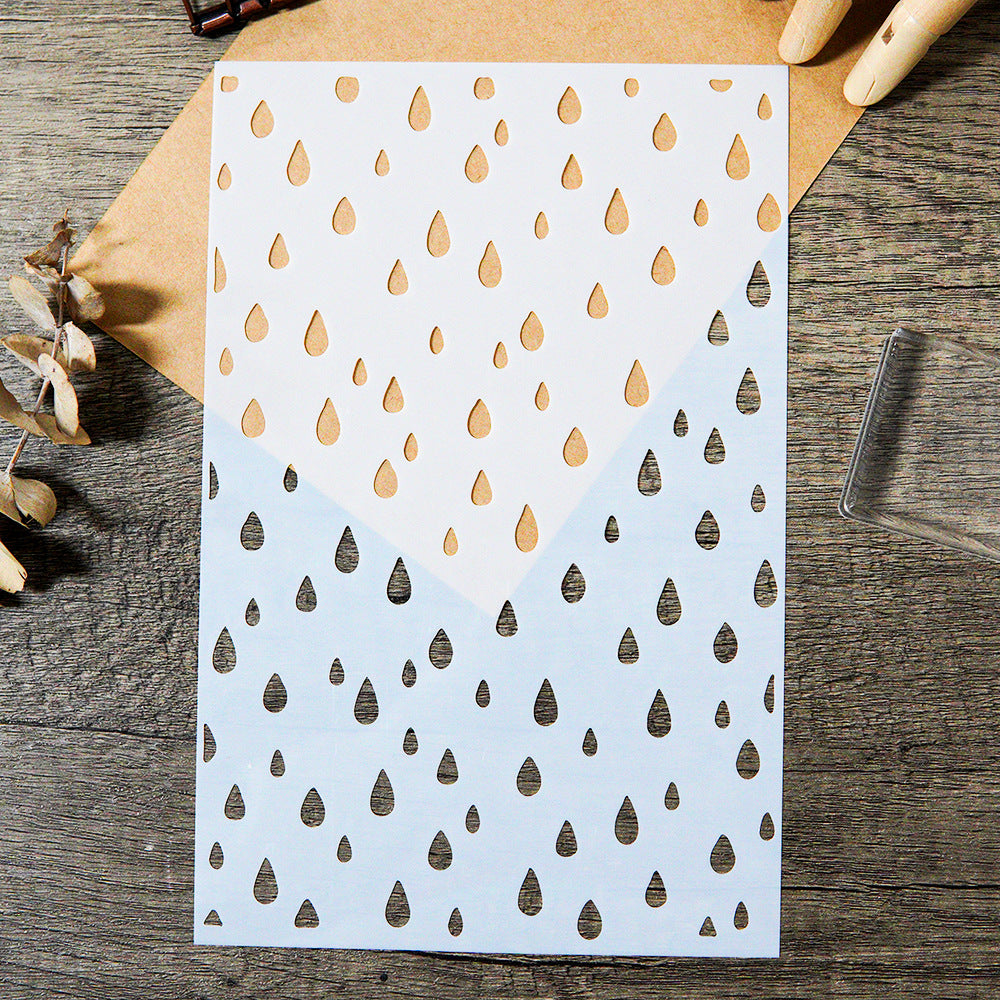 Raindrops Stencil (15.2 × 23.3 cm)
