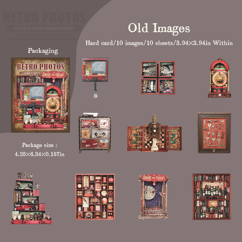 1126 Vintage cabinet cardstock sticker -10Pcs each pack