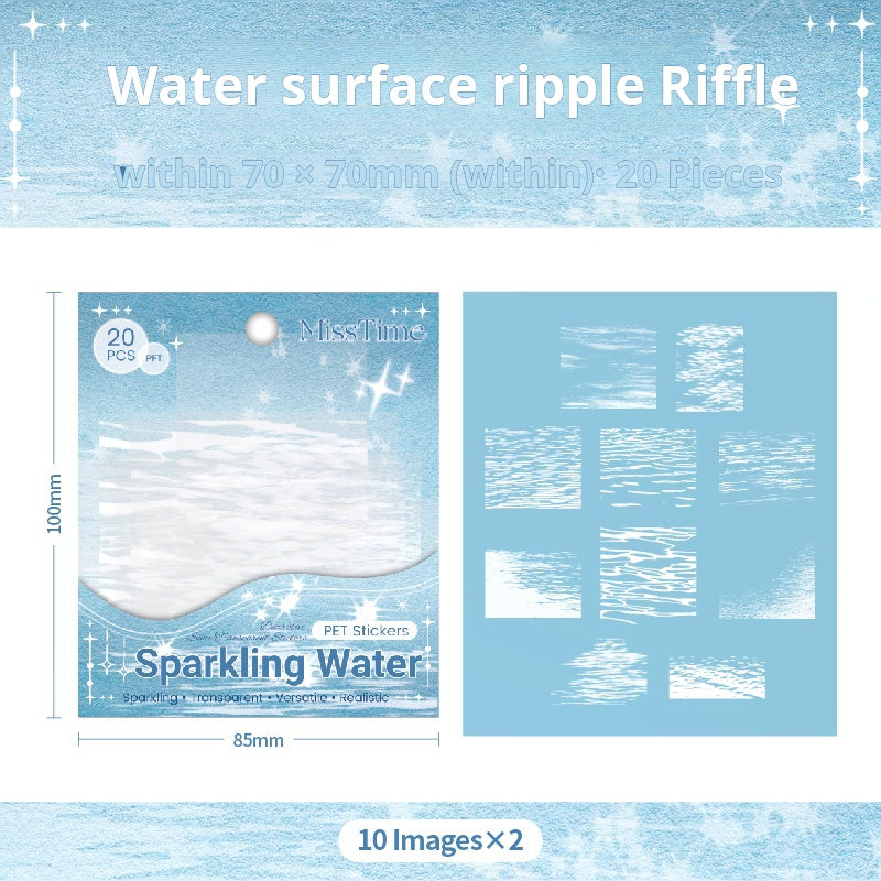 Water ripples PET Sticker -20Pcs each pack