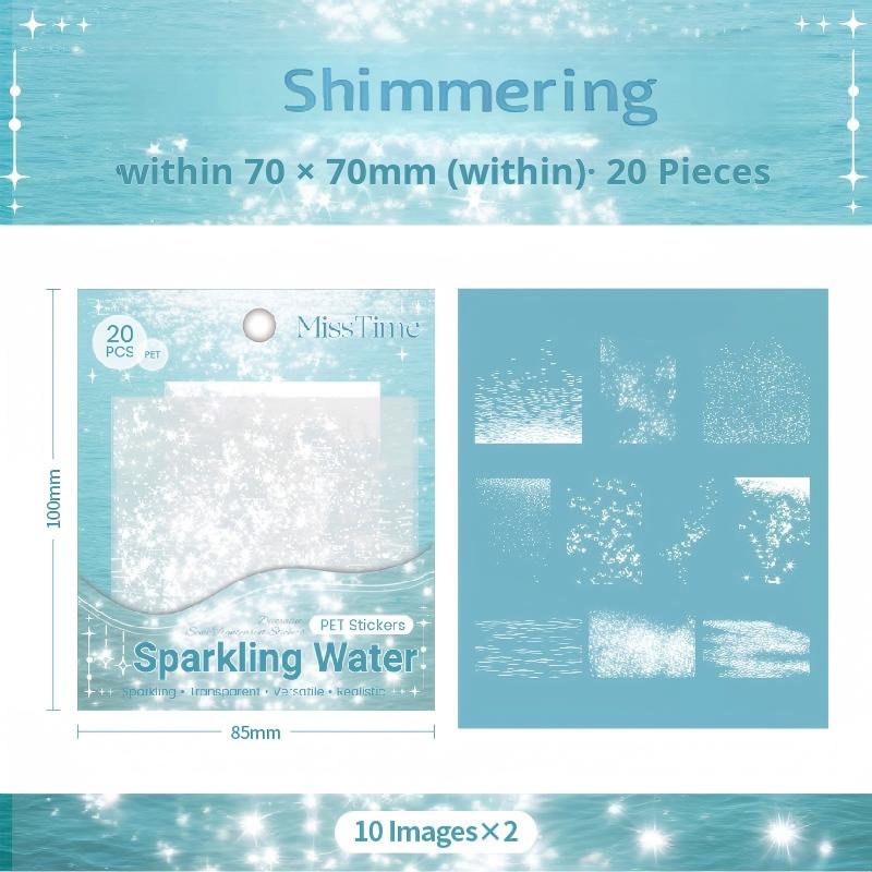 0927 Water ripples PET Sticker -20Pcs each pack