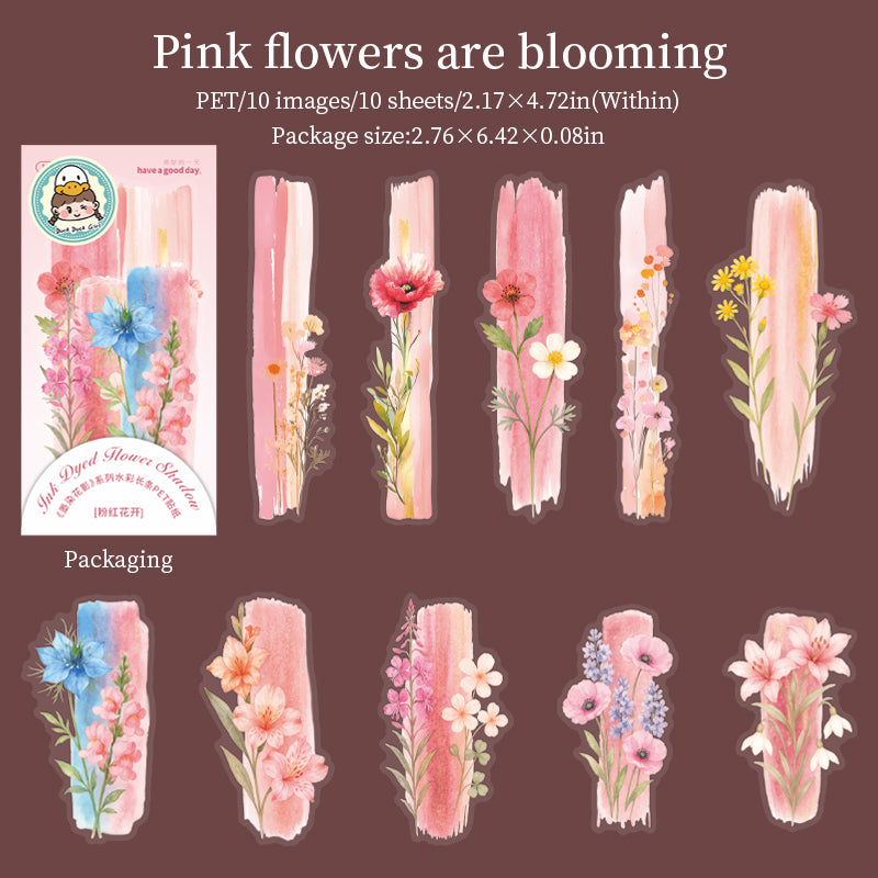 Watercolor flowers PET sticker -30Pcs each pack