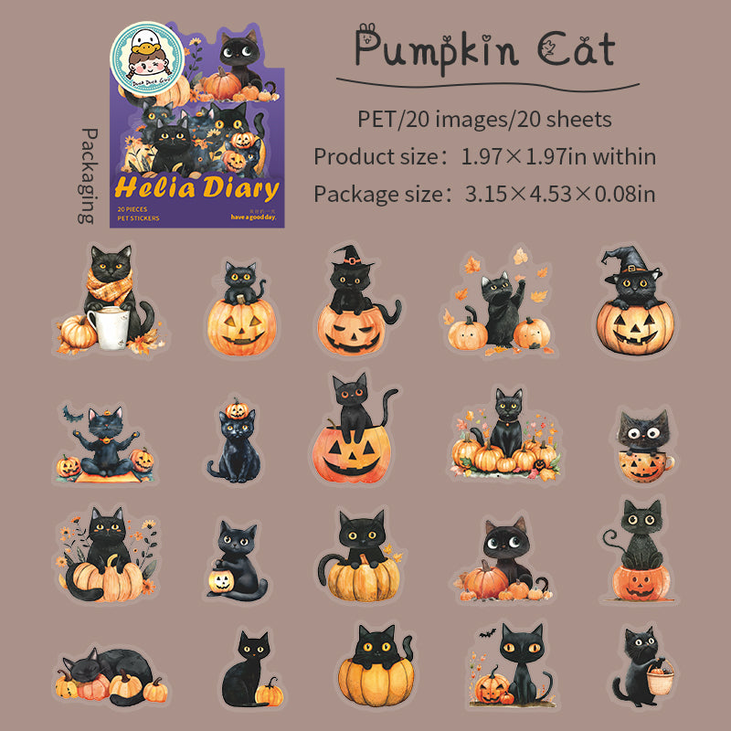 Halloween black cat PET Sticker -1Pcs each pack