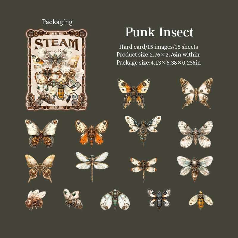 Steampunk cardstock Sticker -15Pcs each pack