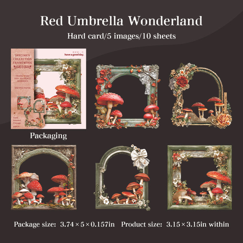 Vintage frame die cut cardstock sticker -10Pcs each pack