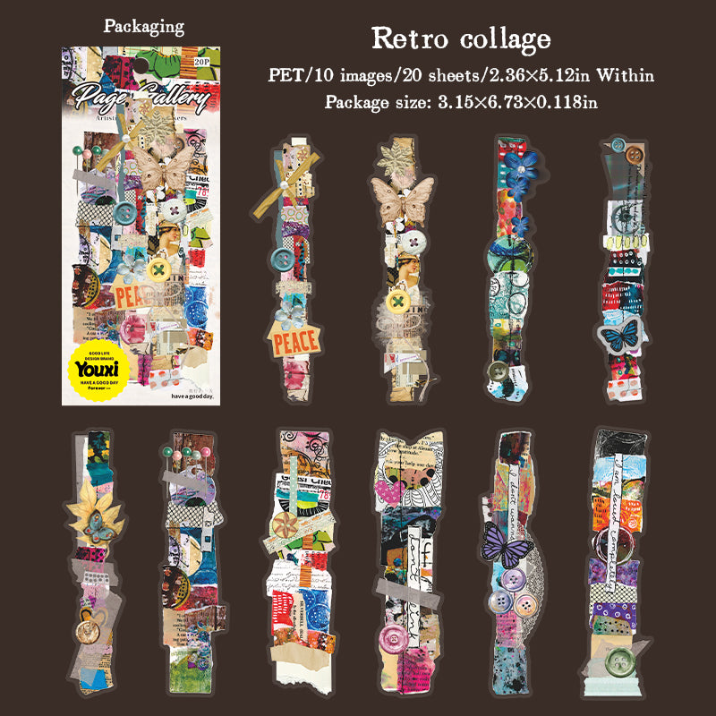 Art collage PET Sticker -20Pcs each pack