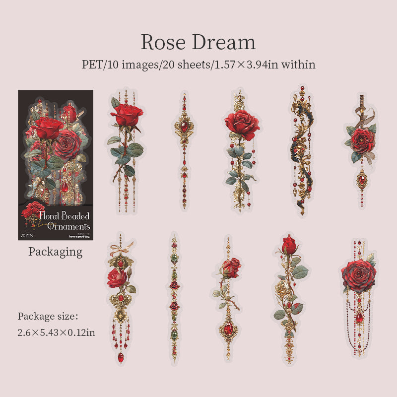 260102 Flowers PET sticker -20Pcs each pack