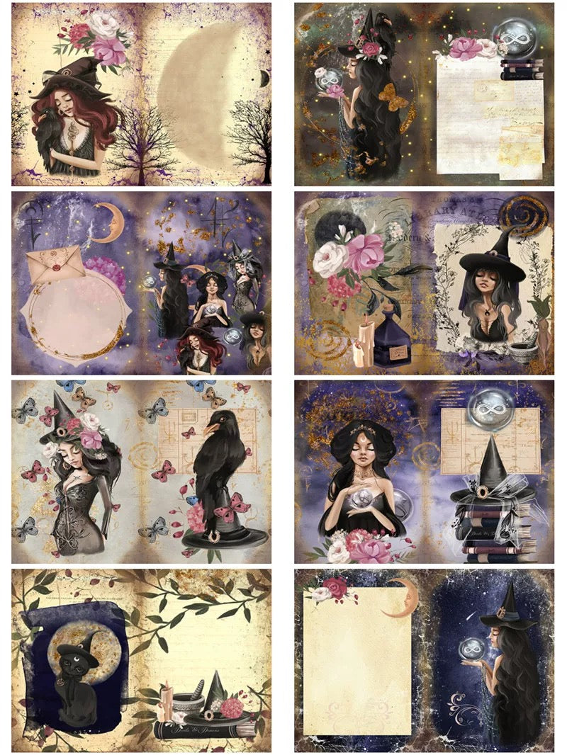 0524 Witch solid sticker with white border -8Pcs each pack