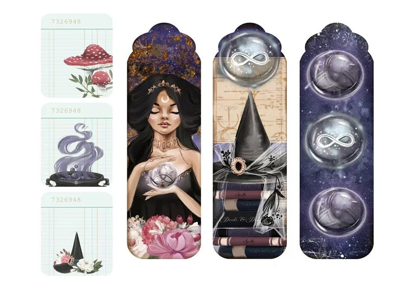 0524 Witch solid sticker with white border -6Pcs each pack