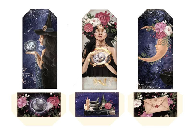 0524 Witch solid sticker with white border -6Pcs each pack