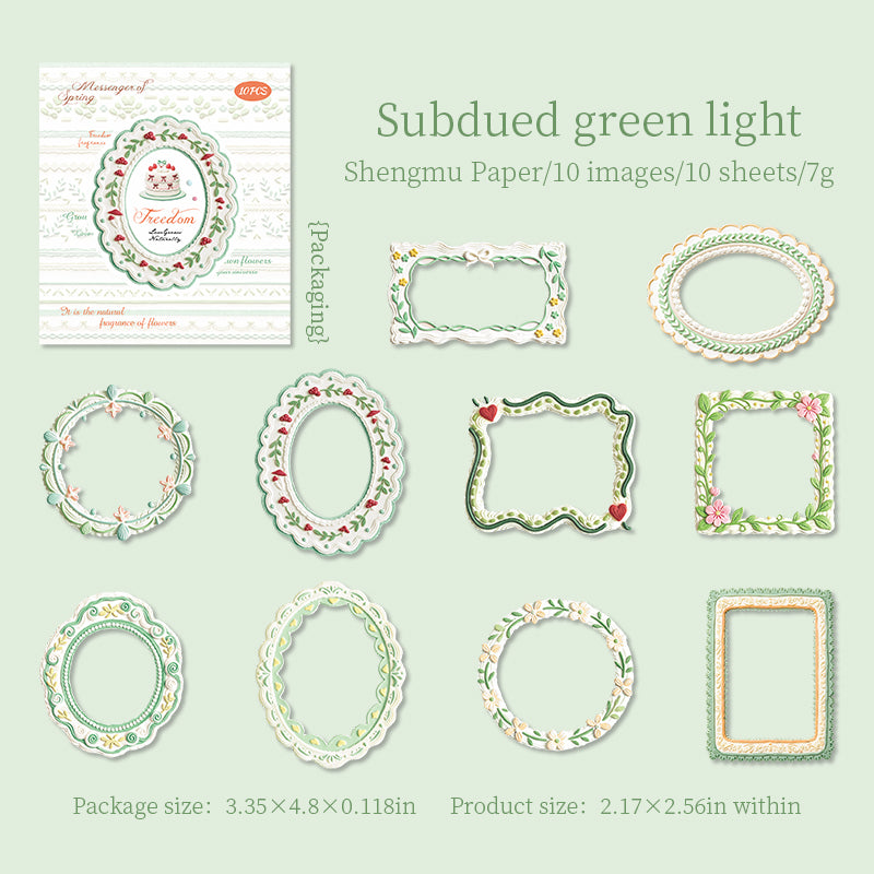 Frame Collection Paper Embossed Sticker -10Pcs each pack