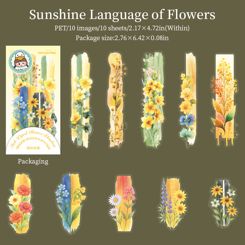 Watercolor flowers PET sticker -30Pcs each pack