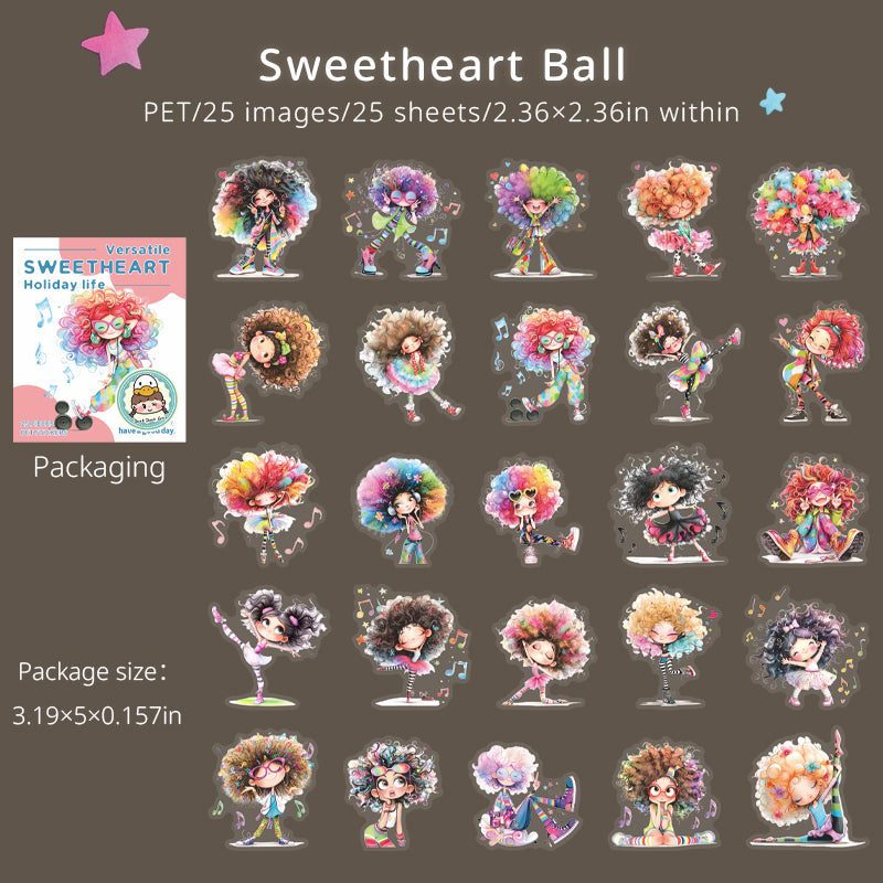 Sweetheart's holiday life PET sticker -25Pcs each pack