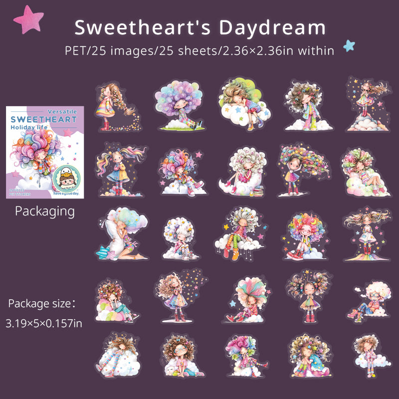 Sweetheart's holiday life PET sticker -25Pcs each pack
