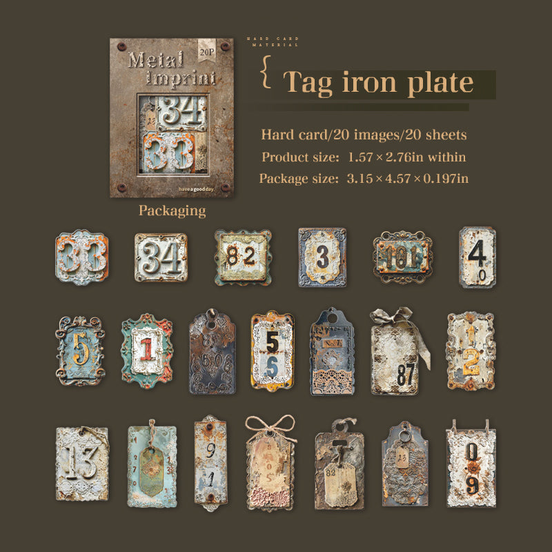 Vintage cardstock sticker -20Pcs each pack