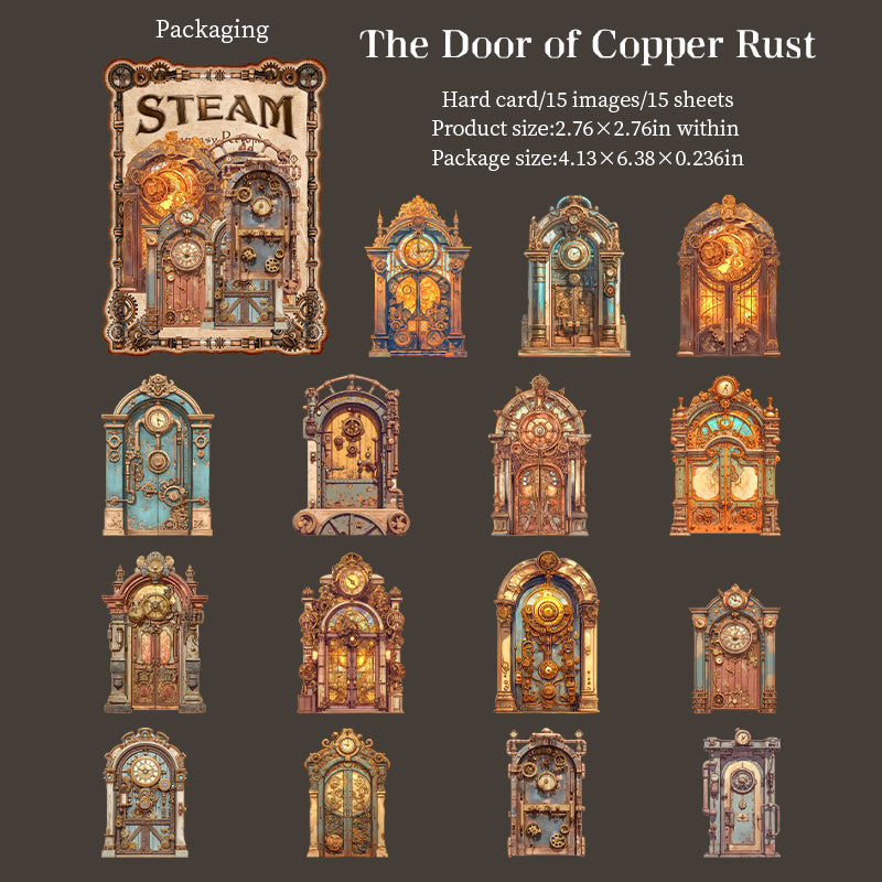 Steampunk cardstock Sticker -15Pcs each pack