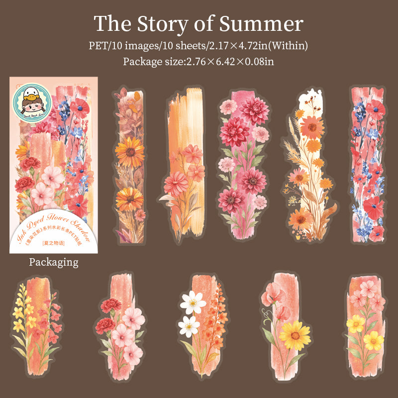 Watercolor flowers PET sticker -30Pcs each pack