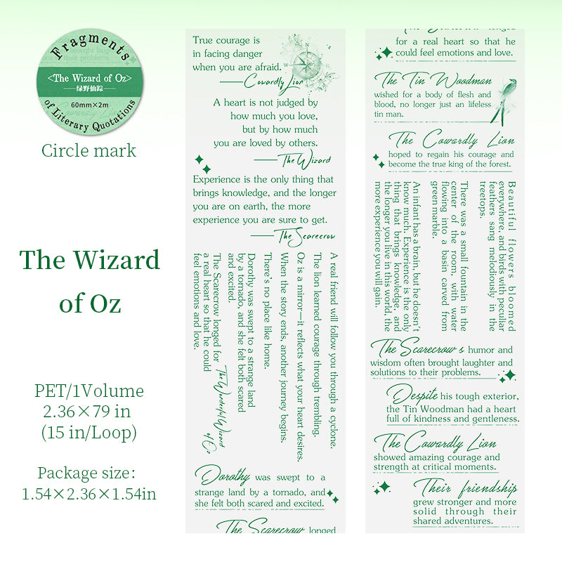 Text fragments PET tape -6cm*2m