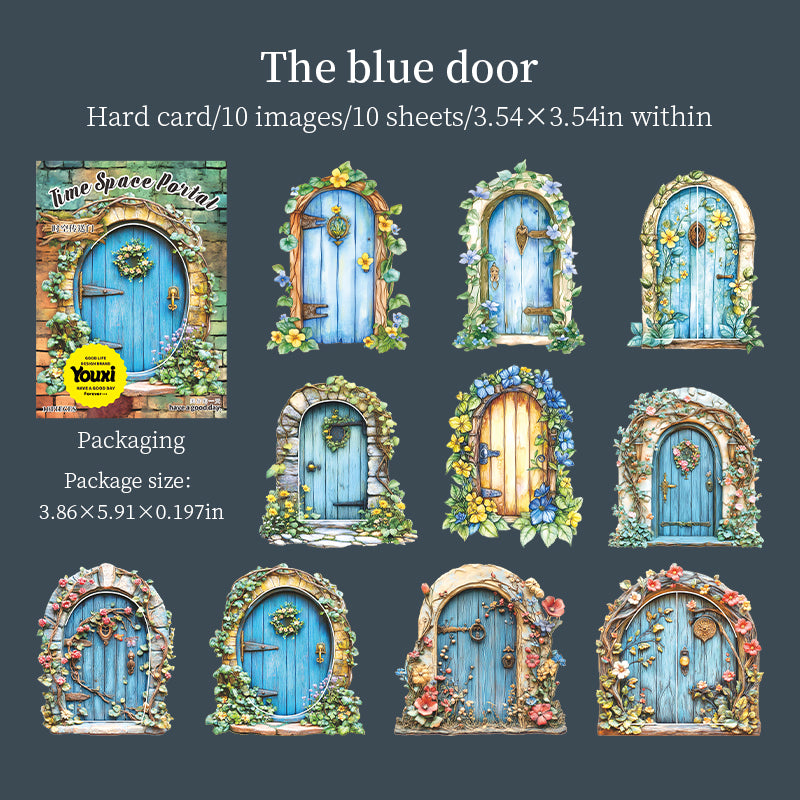 Wooden door cardstock die cut Sticker -10Pcs each pack