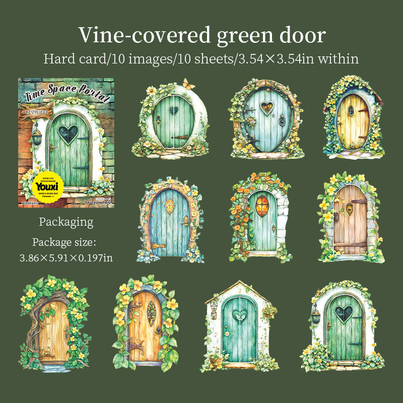 Wooden door cardstock die cut Sticker -10Pcs each pack