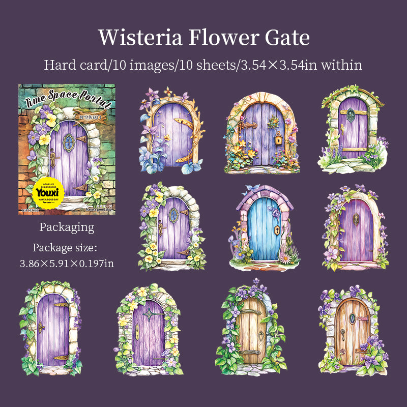 Wooden door cardstock die cut Sticker -10Pcs each pack