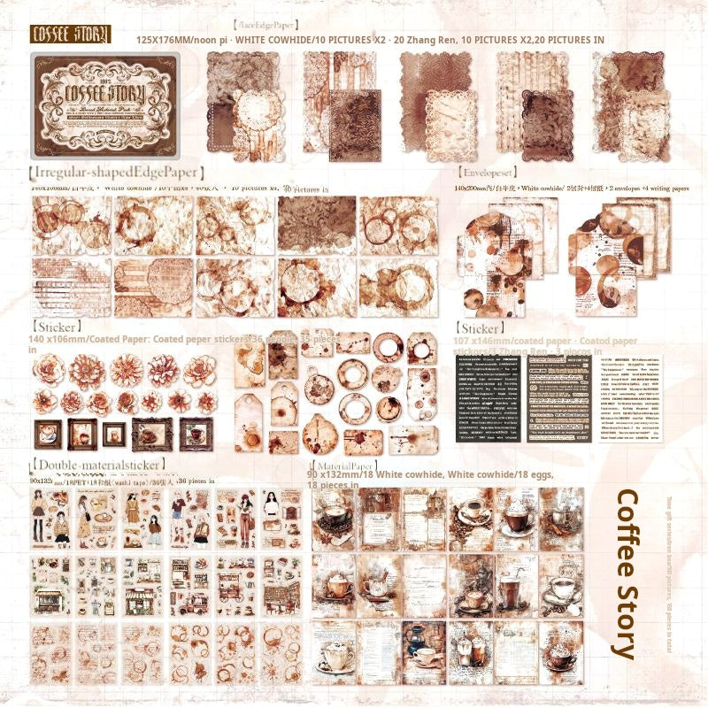 0528 Vintage Flowers and Ink die cut lace cardstock Mixed pack -158Pcs each pack