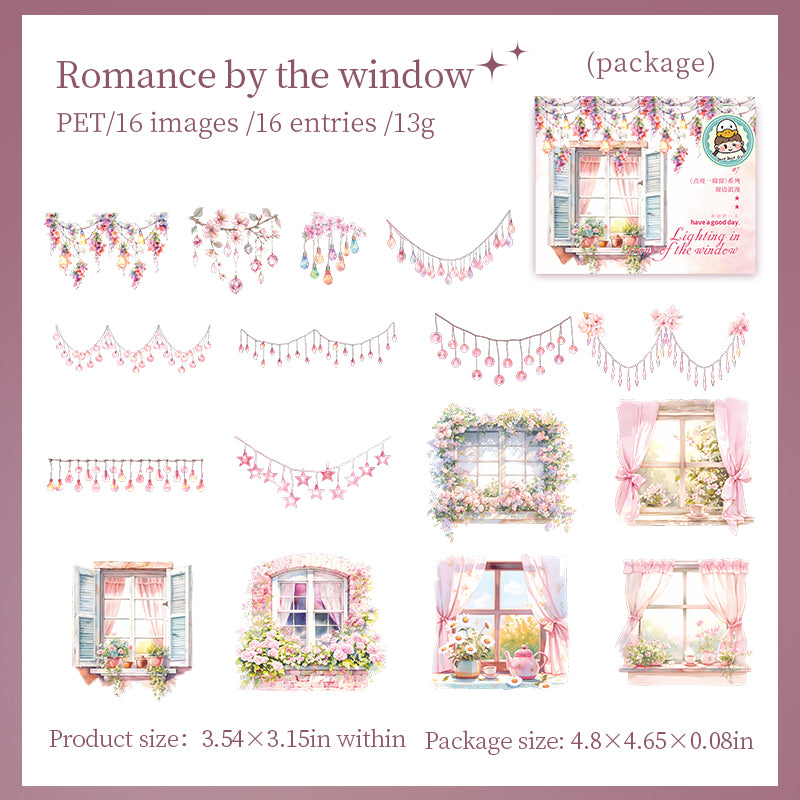 0319 Lighting in front of the window Series Sticker -16Pcs each pack