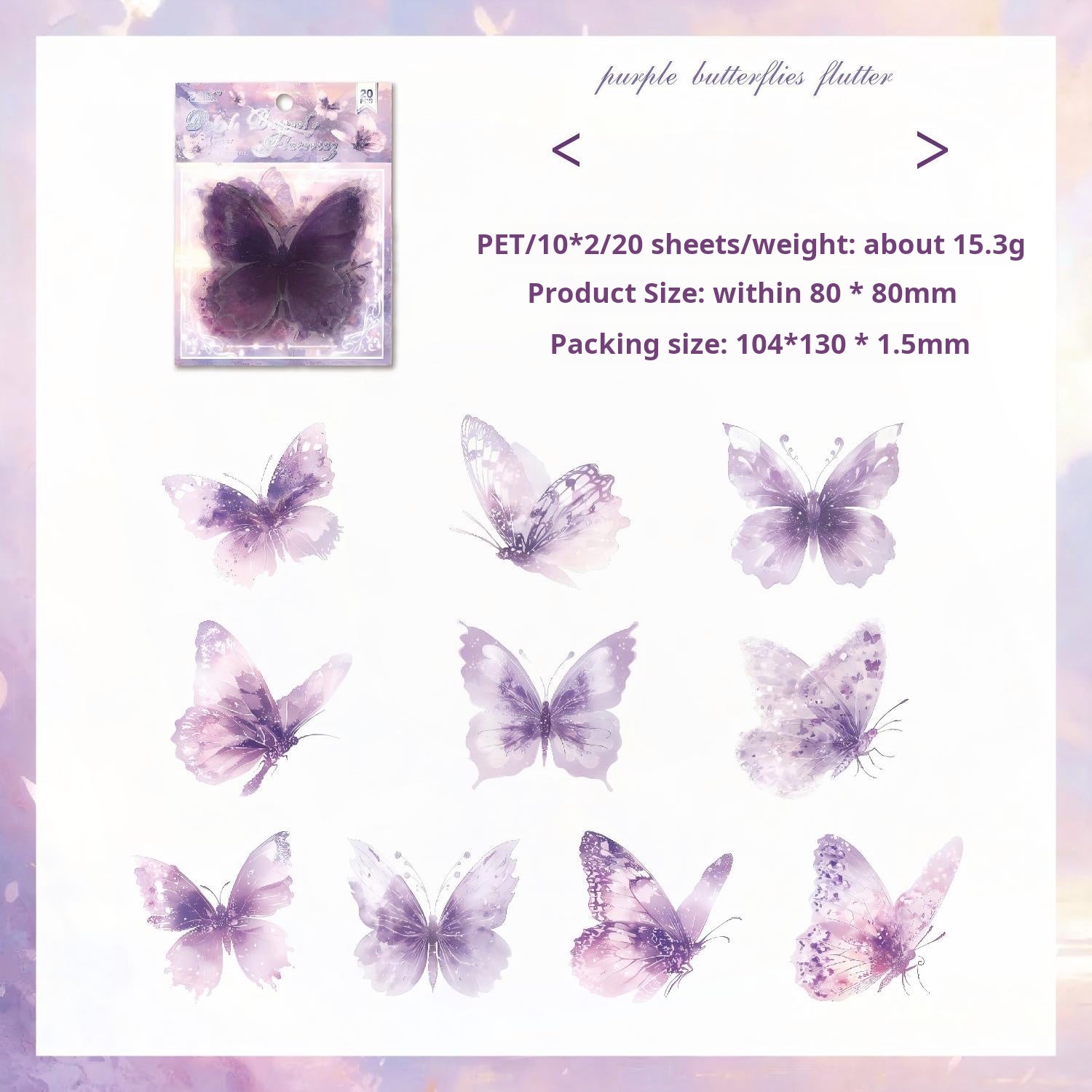 Flowers PET sticker -20Pcs each pack