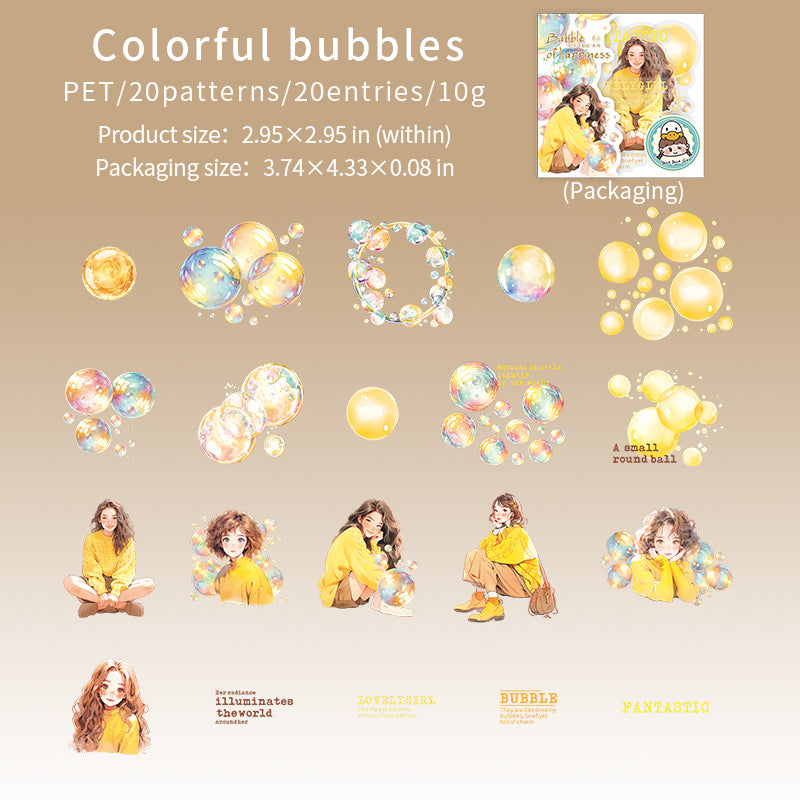 0321 Bubble of happiness Series Sticker -20Pcs each pack
