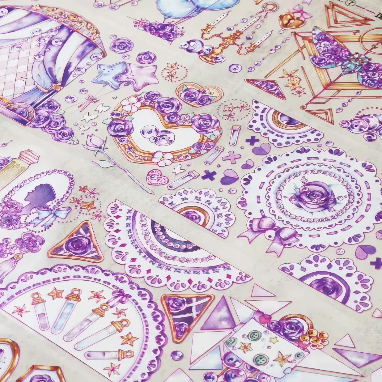 Lavender Rose Vintage Shell Gloss PET Tape (7 x 100 cm) 1 loop