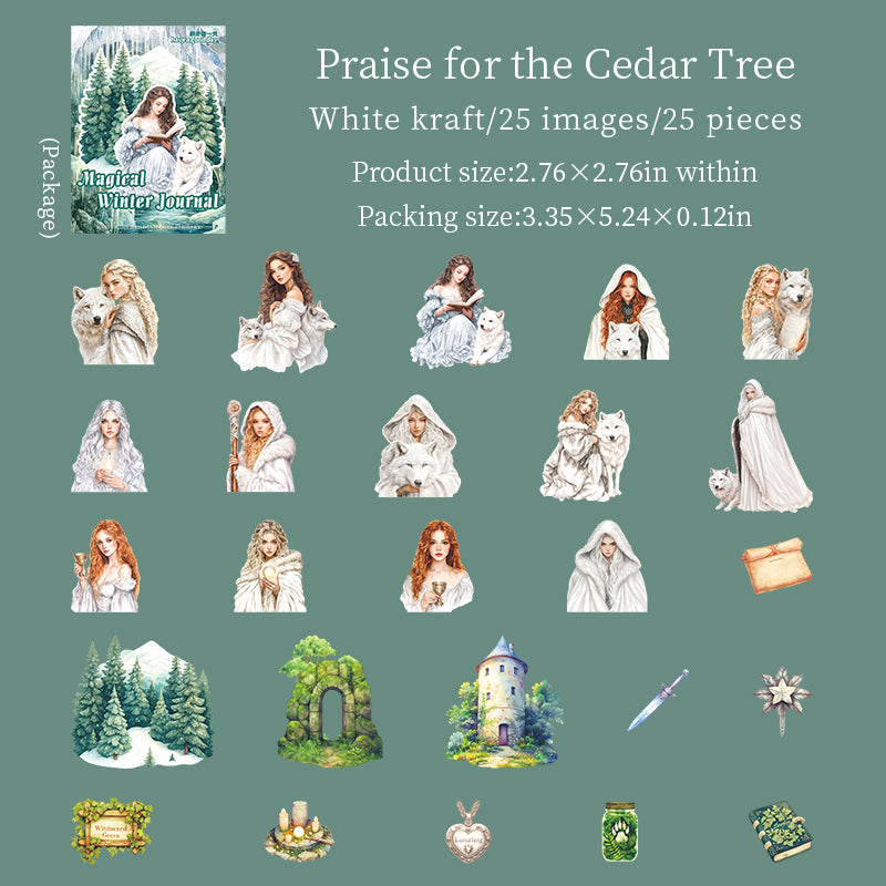 Magical Winter Solid sticker -25Pcs each pack