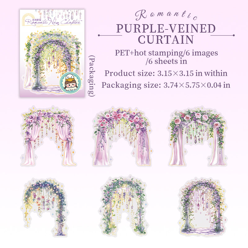 Flower arch PET Sticker -6Pcs each pack