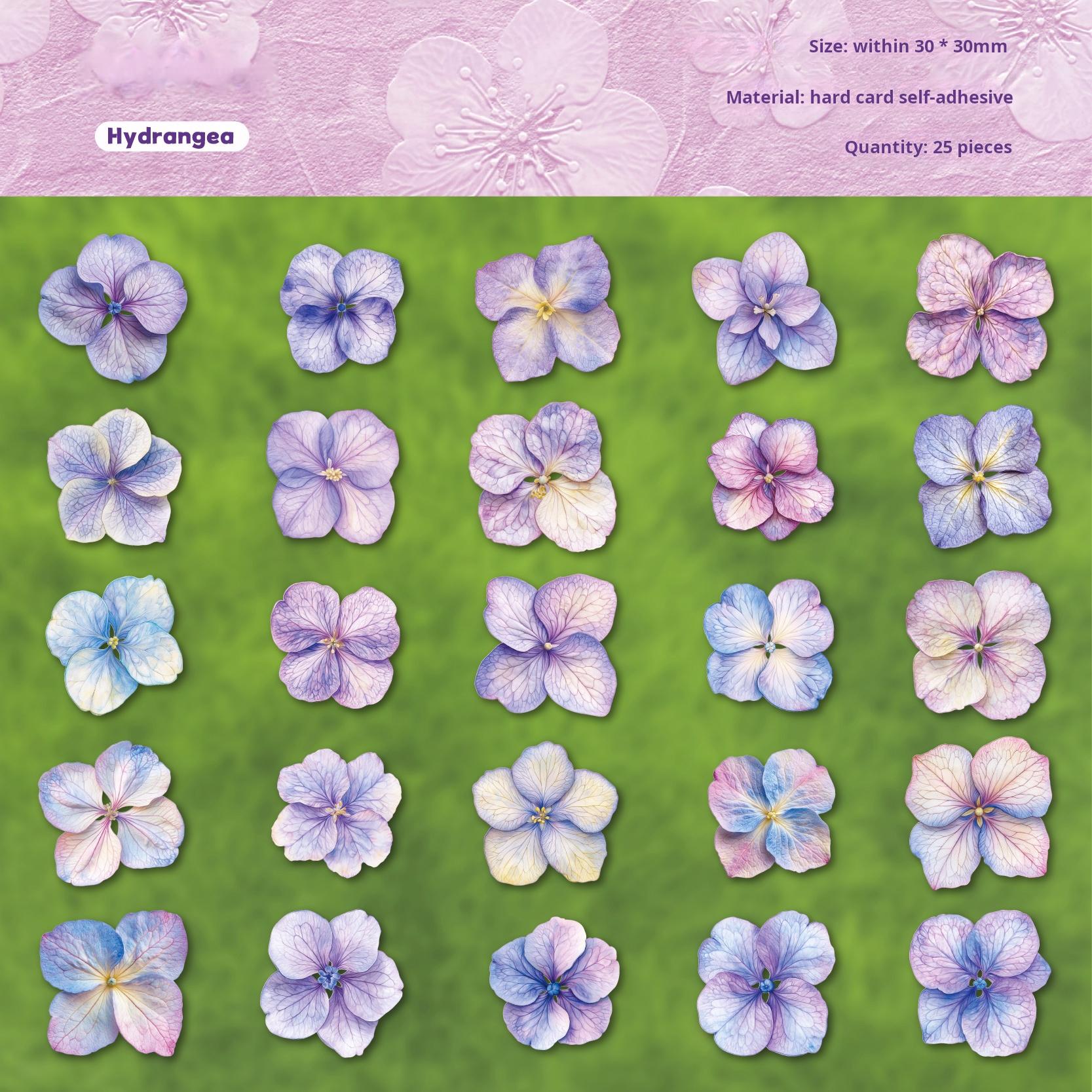 Flowers cardstock Sticker -25Pcs each pack