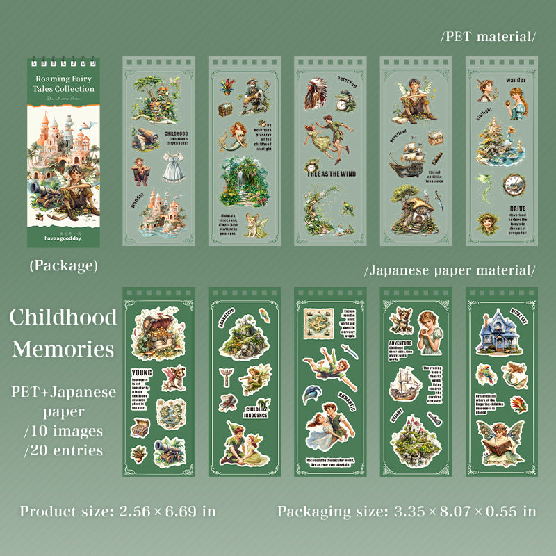 Roaming Fairy Tales Collection Sticker Book (PET & Washi) -20Pcs each pack