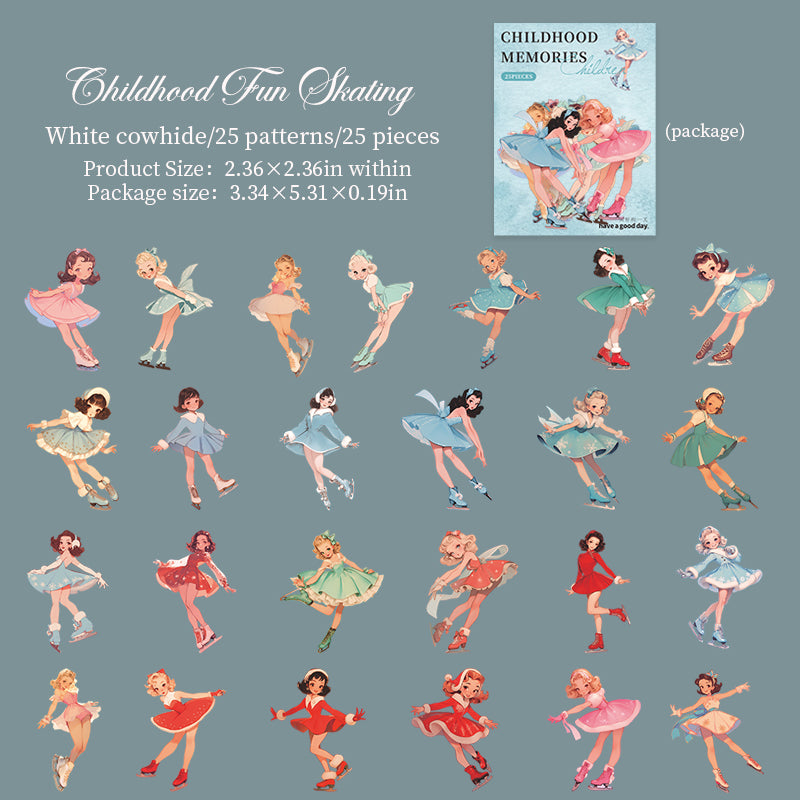Vintage girls Solid Sticker -25Pcs each pack