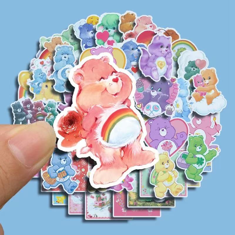 260209 50 Care bear Stickers solid with white border