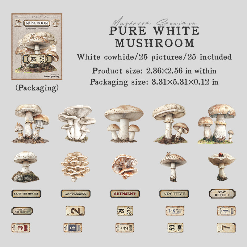Mushroom Solid sticker -25Pcs each pack