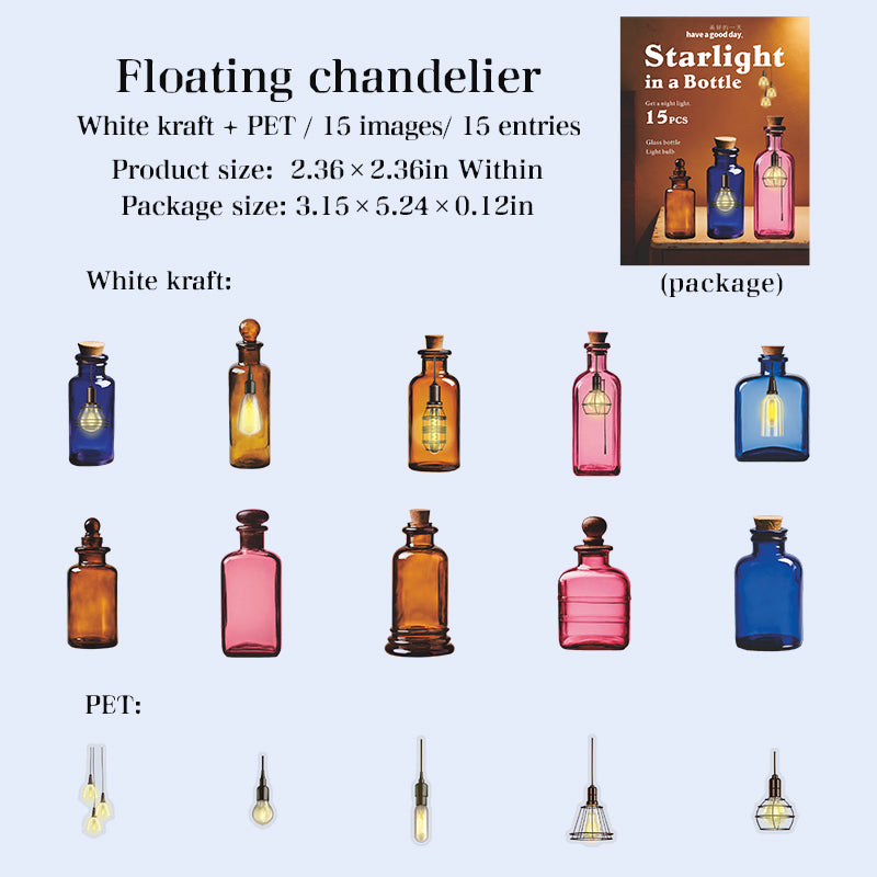 Starlight in a Bottle PET & Solid sticker -15Pcs each pack