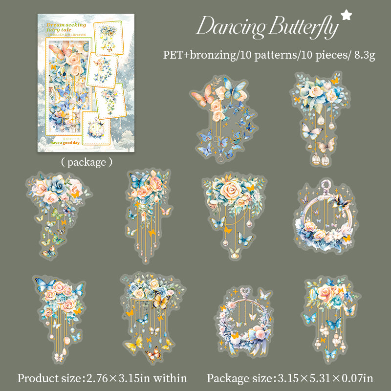 0312 Dream seeking fairy tale Series Stickers -10Pcs each pack