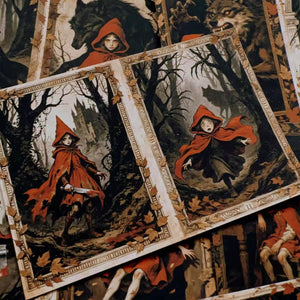 Dark Little Red Riding Hood papers spread